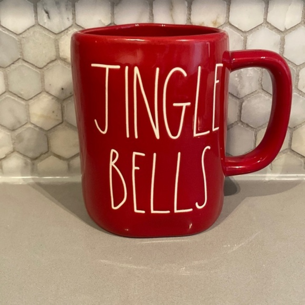 Rae Dunn Red Jingle Bells Mug